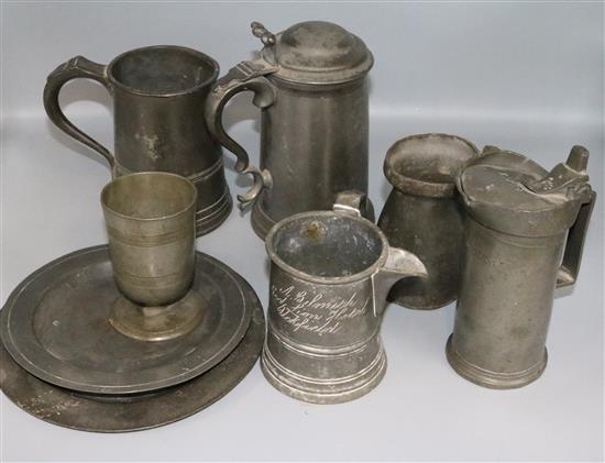 A Collection of 18th Century and later pewter